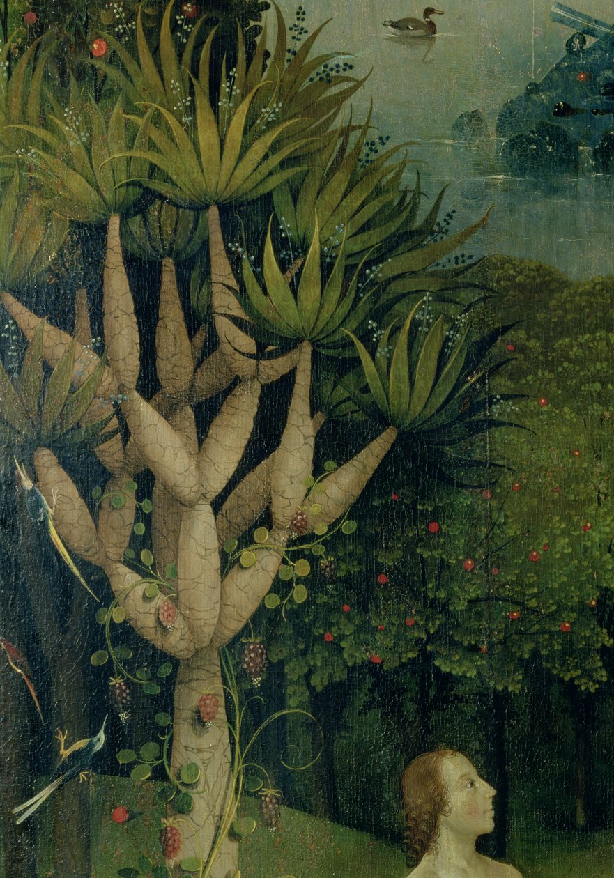 “善恶的知识之树”，详见“地球之悦花园”（the Garden of Earthly Delights）的右侧小组，c.1500 作者 Hieronymus Bosch