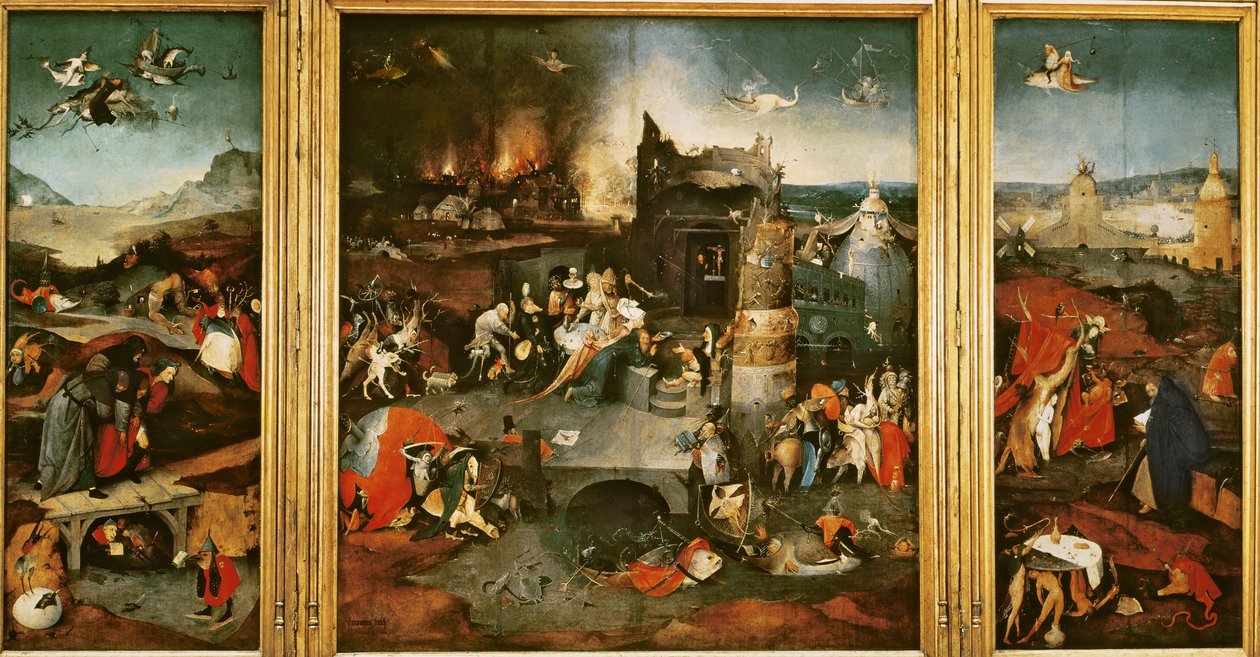 三联画：圣安东尼的诱惑 作者 Hieronymus Bosch