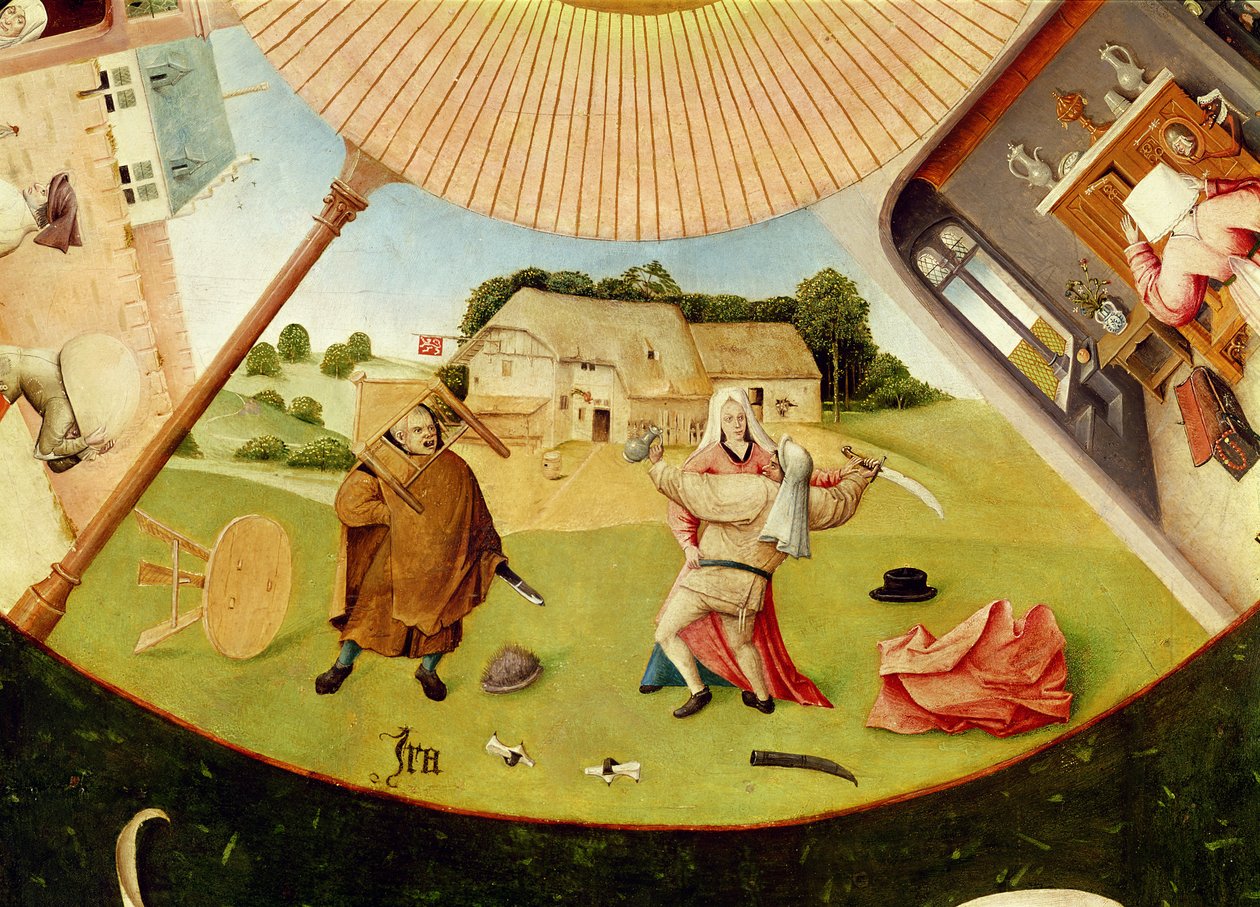 愤怒，详细来自七宗罪和四种最后的事情，c.1480 作者 Hieronymus Bosch
