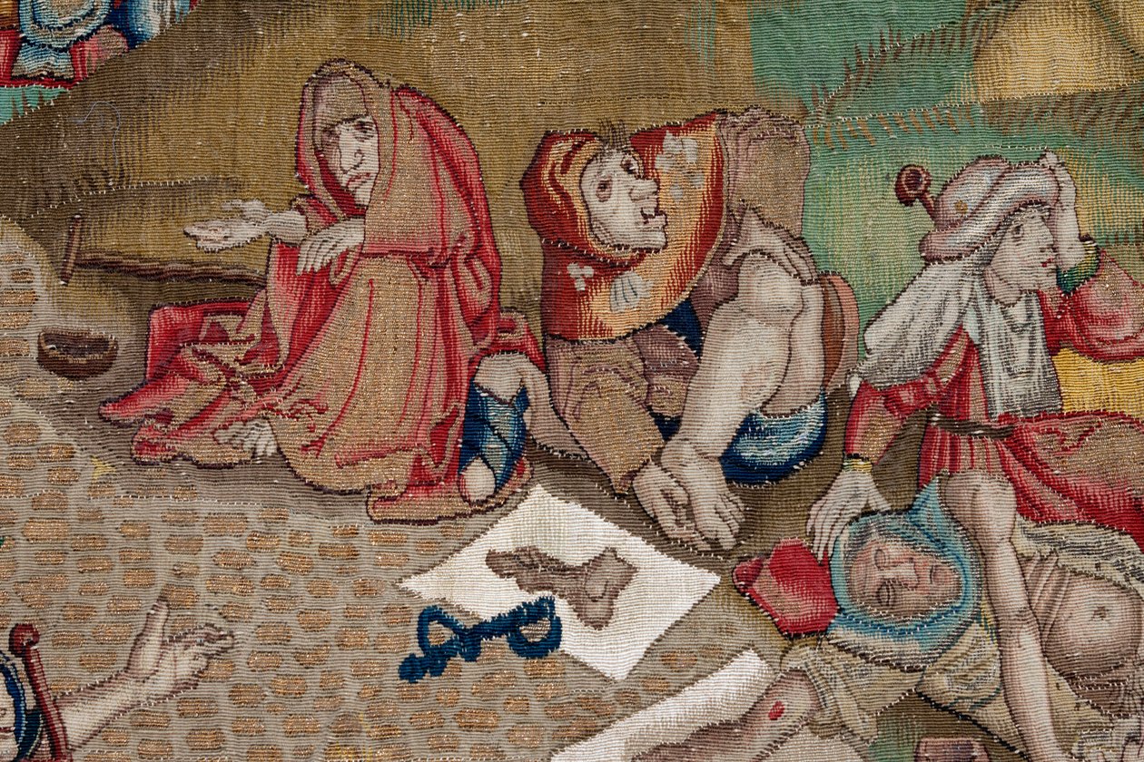 Tapestry inspired by the work of Hieronymus Bosch, c.1560 (gold, silver, silk and wool)   1448933   zh       chinese Successfully Translated  Original: Gardening Translat: Gardening 1475725 zh chinese Successfully Translated Original: My pretty maid. A gen 作者 Hieronymus（之后）Bosch