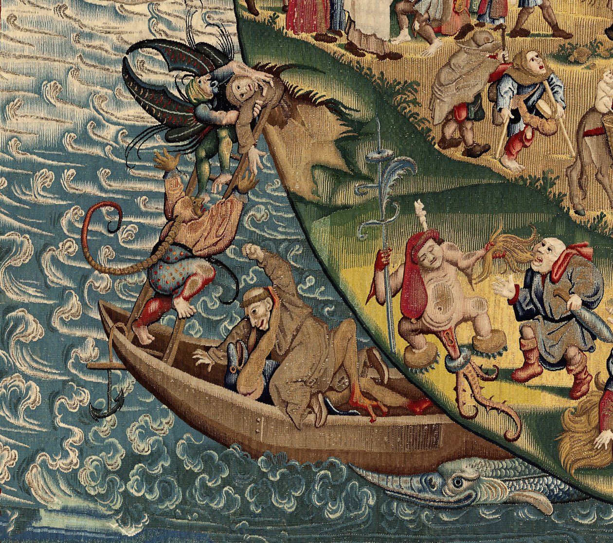 灵感源自希罗尼穆斯-博斯（Hieronymus Bosch）作品的挂毯，约 1560 年（金、银、丝绸和羊毛 作者 Hieronymus（之后）Bosch