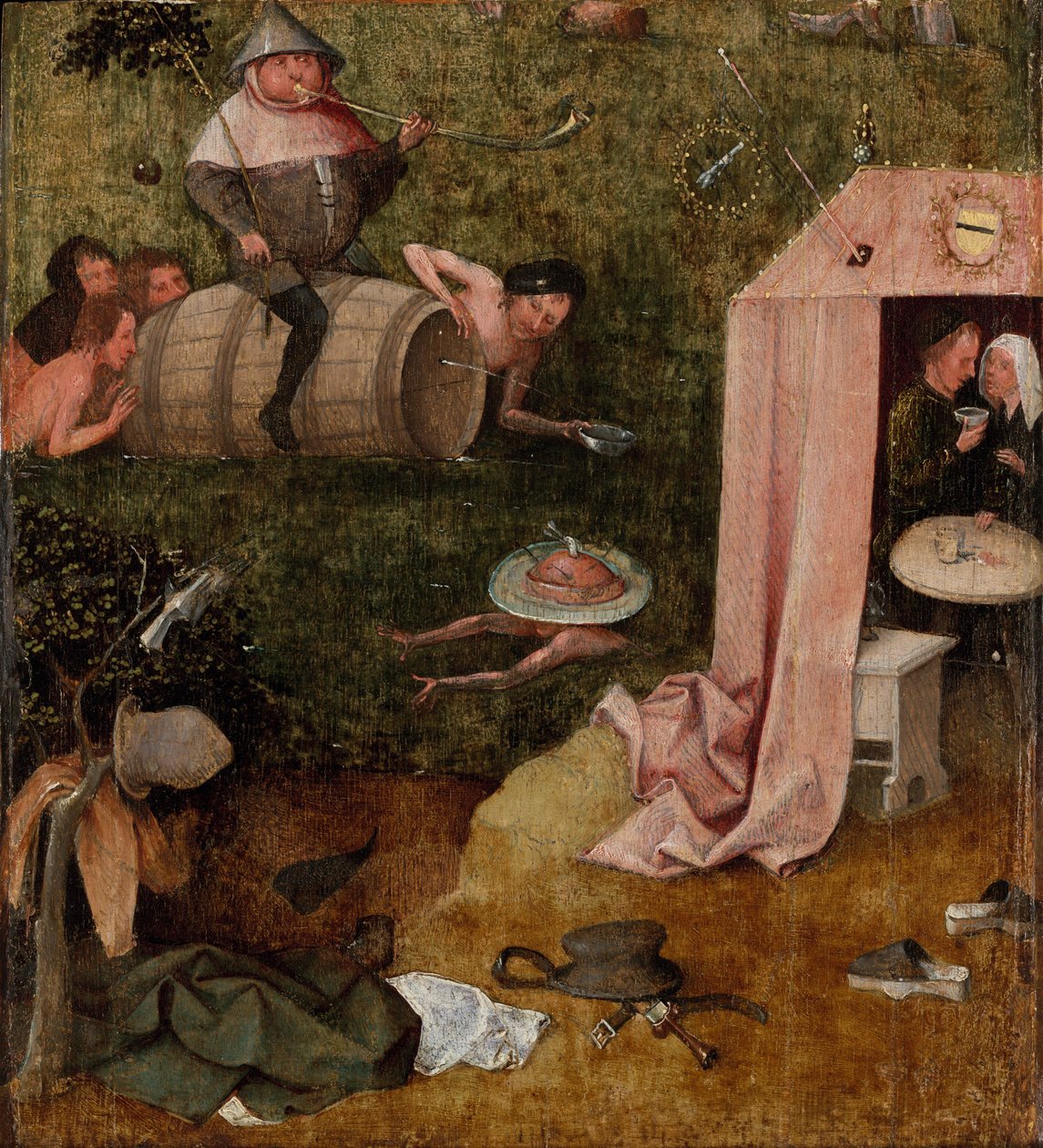 节制的寓言，约1495-1500年（面板上的油） 作者 Hieronymus Bosch
