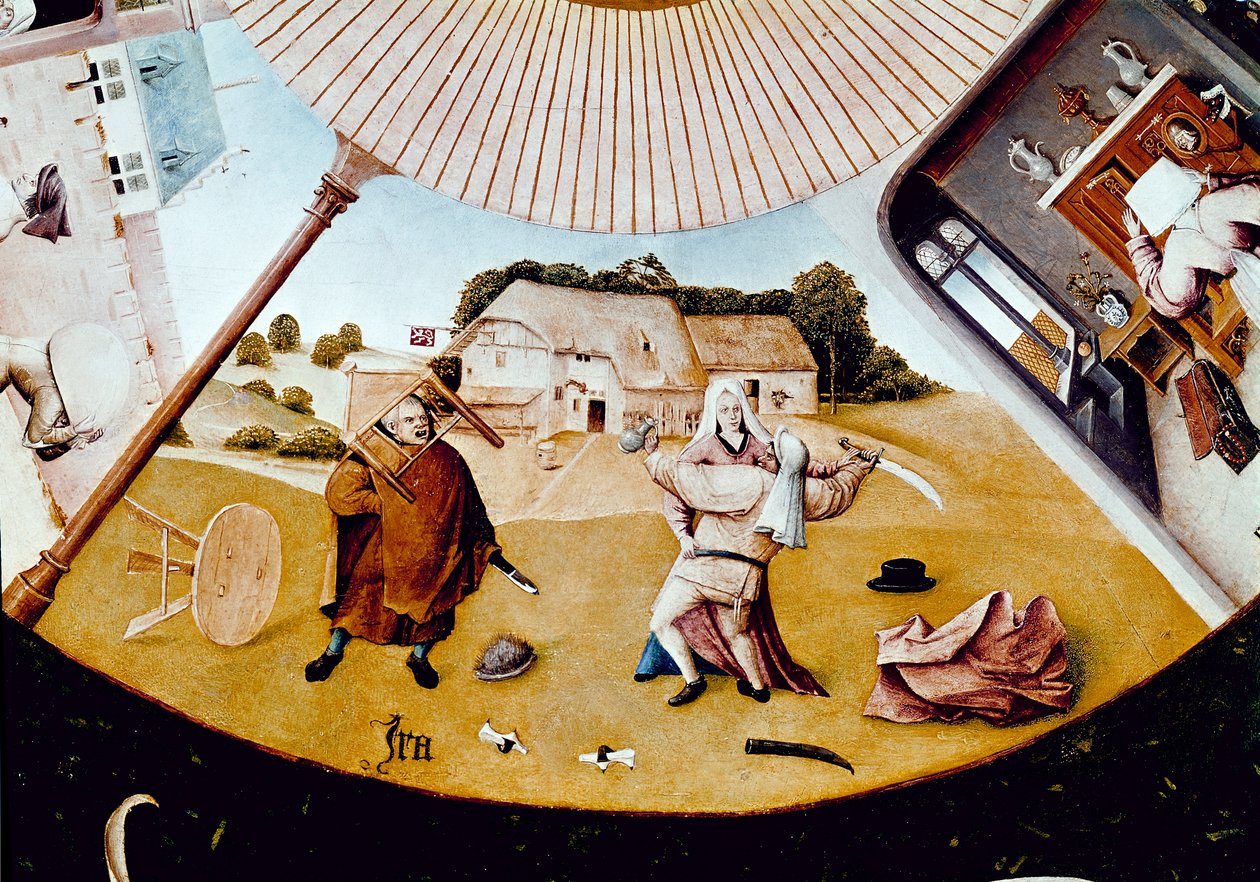 愤怒。七宗罪和最后的四件事》的细节（板面油画 作者 Hieronymus Bosch