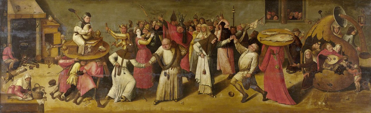 狂欢节和大斋节之间的战斗，c.1600-20 作者 Hieronymus Bosch