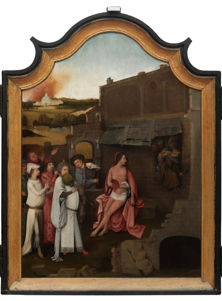《约伯三联画》的中央面板，c.1500-24（面板油画） 作者 Hieronymus Bosch