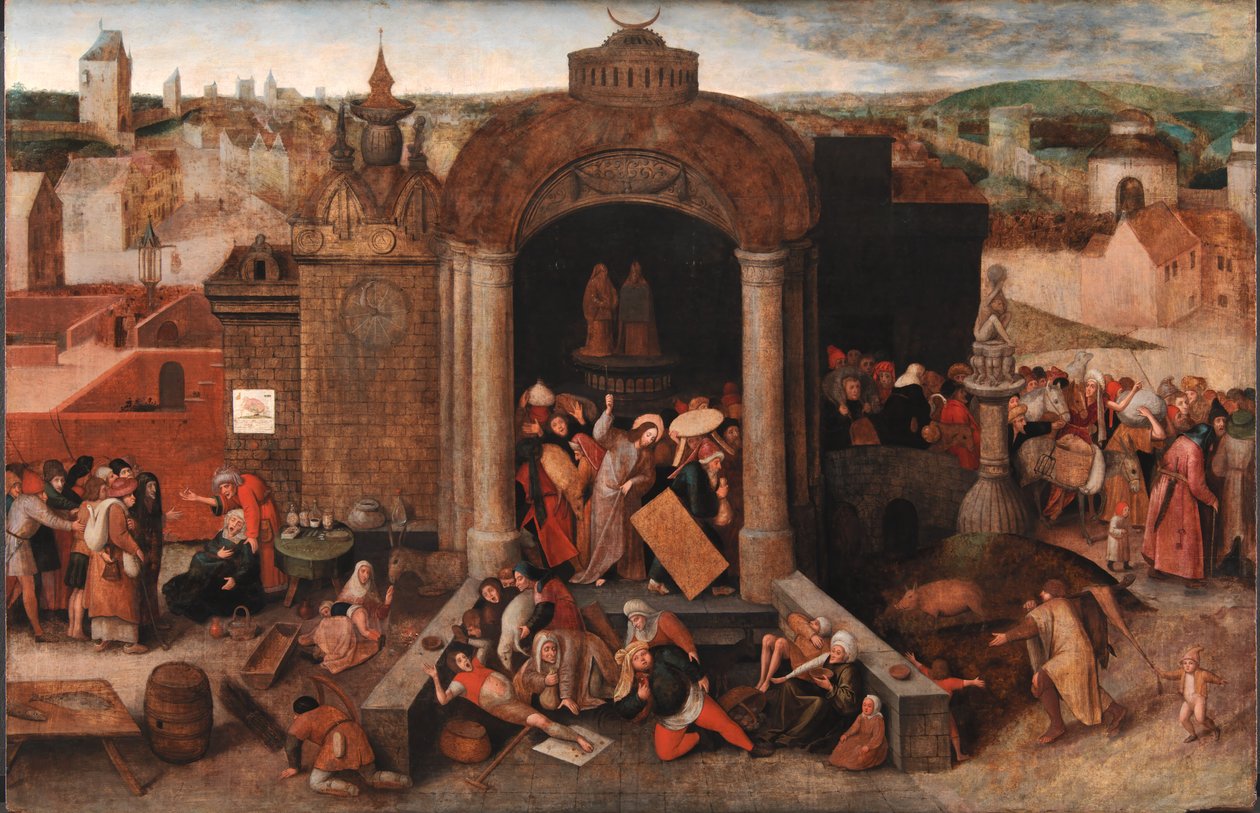 基督将商人赶出圣殿 作者 Hieronymus Bosch