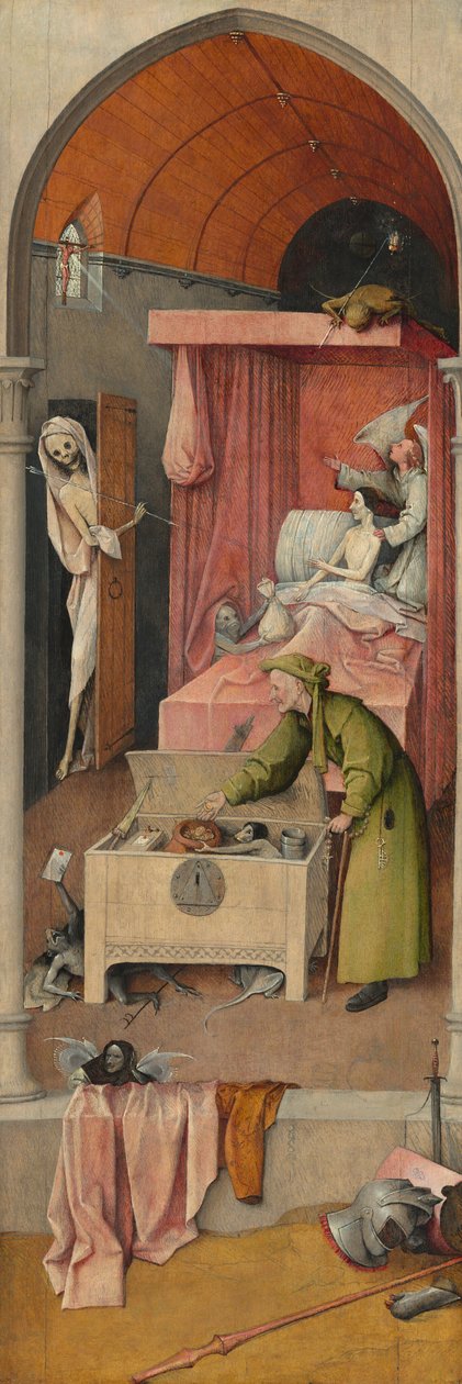 死神和吝啬鬼，约14851490。 作者 Hieronymus Bosch