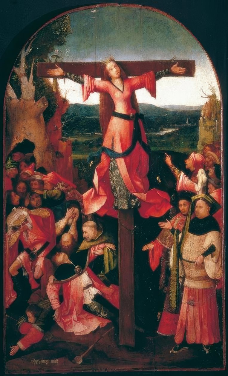 圣朱利娅（或利贝拉塔）被钉十字架 作者 Hieronymus Bosch
