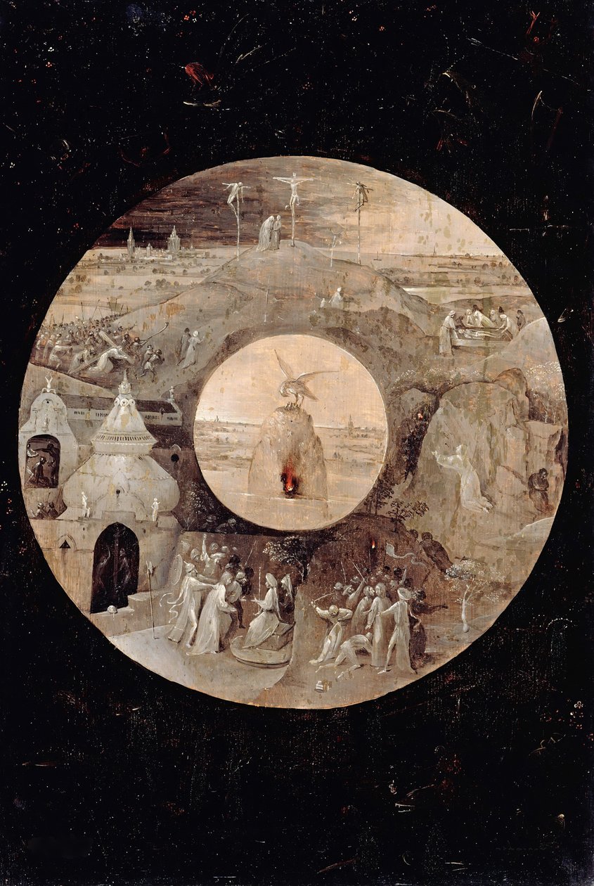 拔摩岛背面的传教士圣约翰。基督的受难c。 1505 作者 Hieronymus Bosch