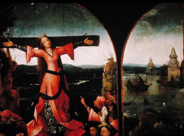圣利伯塔三联画（板面油画）（165417的细节） 作者 Hieronymus Bosch