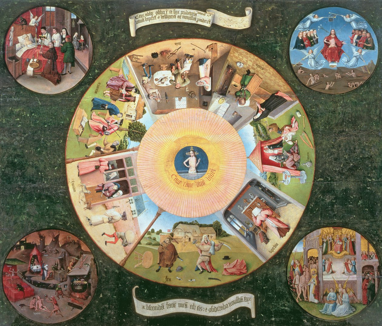 七大罪与最后四件事的桌面（面板上的油） 作者 Hieronymus Bosch