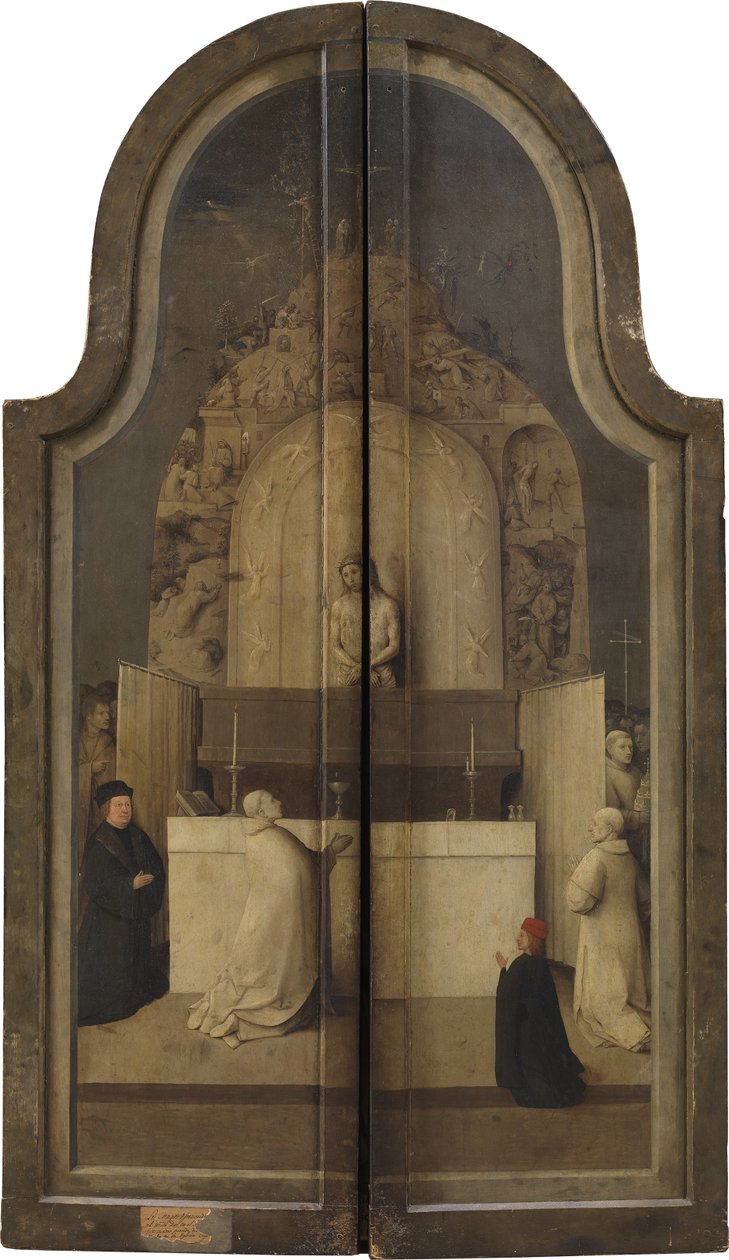 国王的崇拜。三联画，反向 作者 Hieronymus Bosch