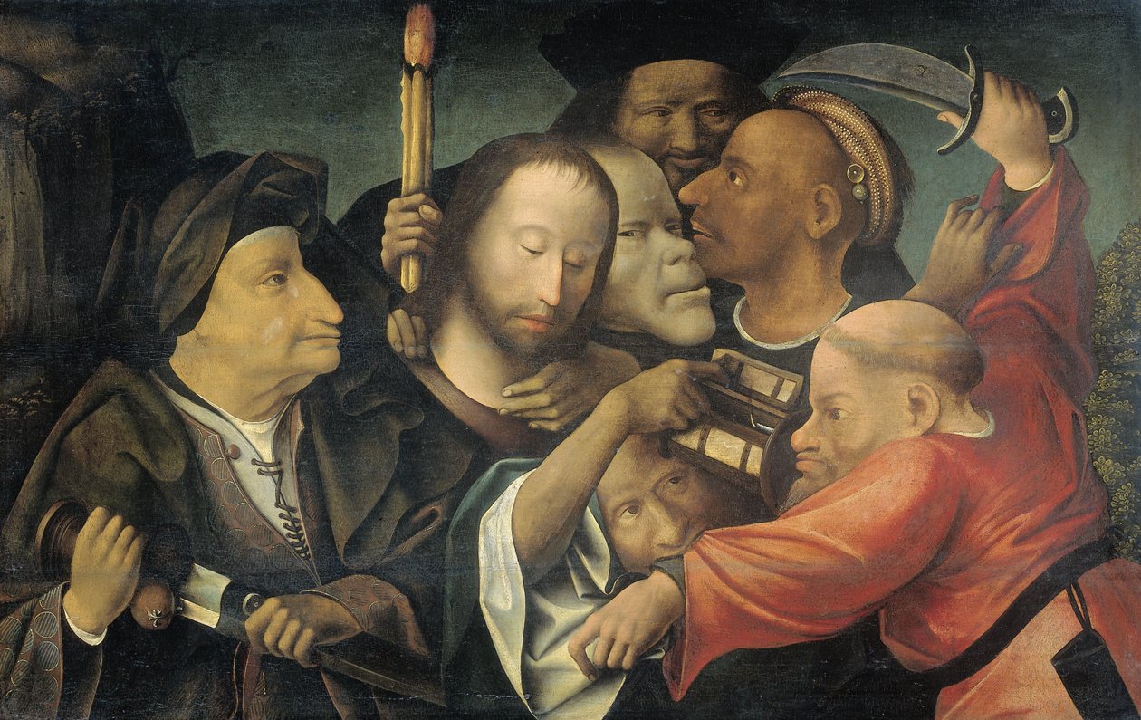 基督的逮捕，c。 1530年至1550年 作者 Hieronymus Bosch