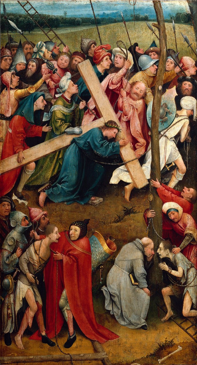 基督拿着他的十字架，通往加略山的路 作者 Hieronymus Bosch