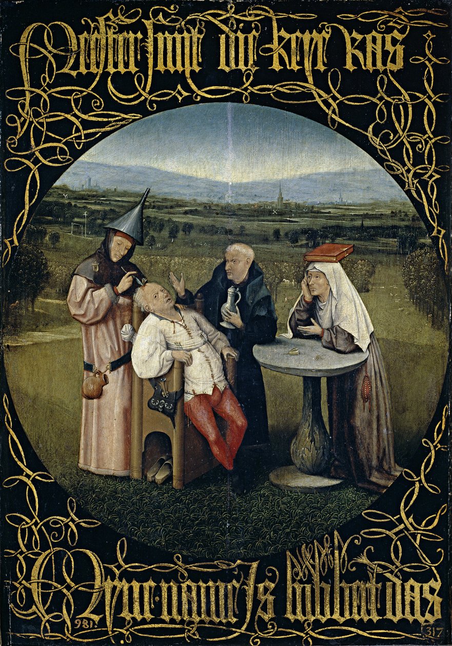 从1488年到1516年疯狂提取疯狂石头的方法 作者 Hieronymus Bosch