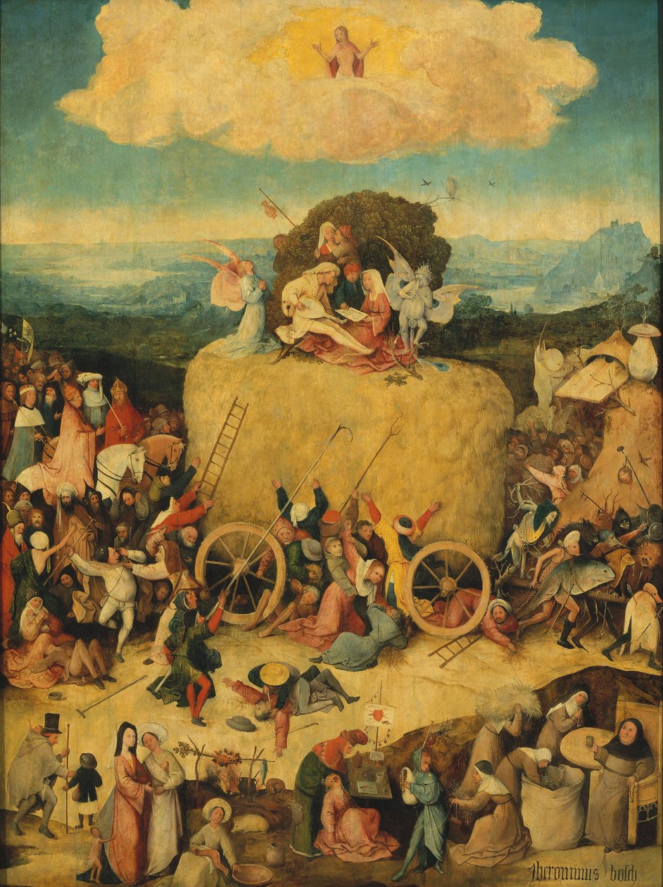 Haywain三联画中央面板c。 1516 作者 Hieronymus Bosch
