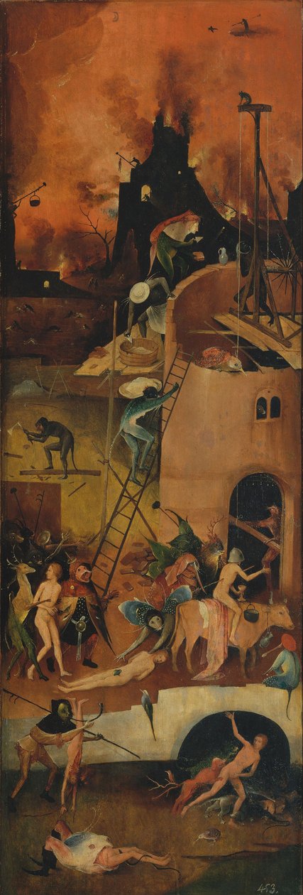 Haywain三联画右面板，c。 1516 作者 Hieronymus Bosch
