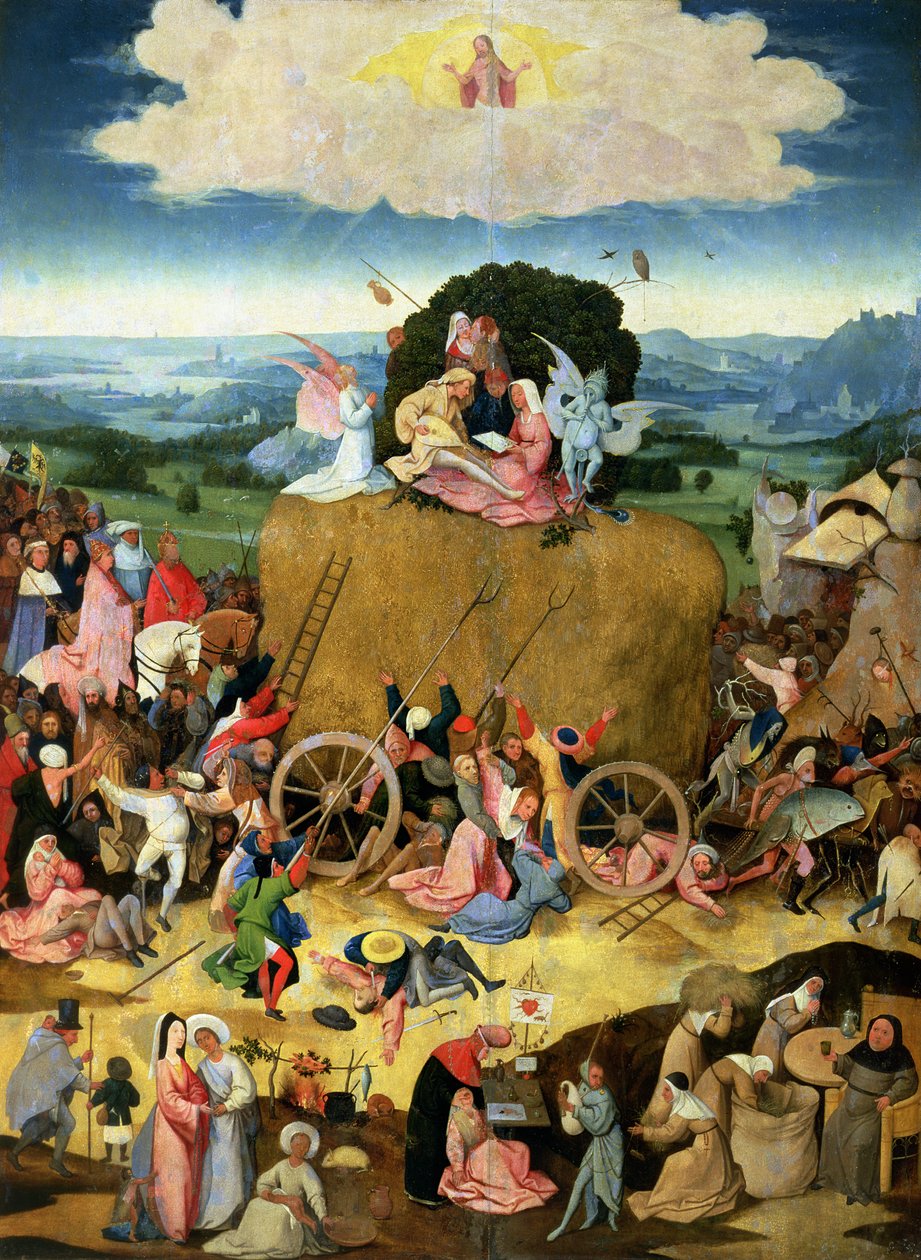 Haywain：三联画的中央小组，c.1500 作者 Hieronymus Bosch