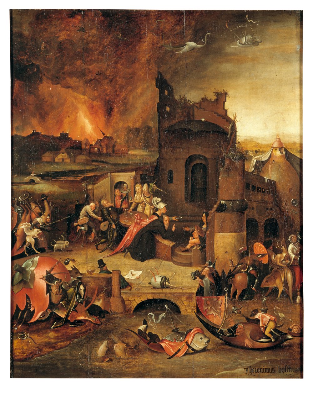 埃及方丈安东尼的诱惑》（油画板） 作者 Hieronymus Bosch