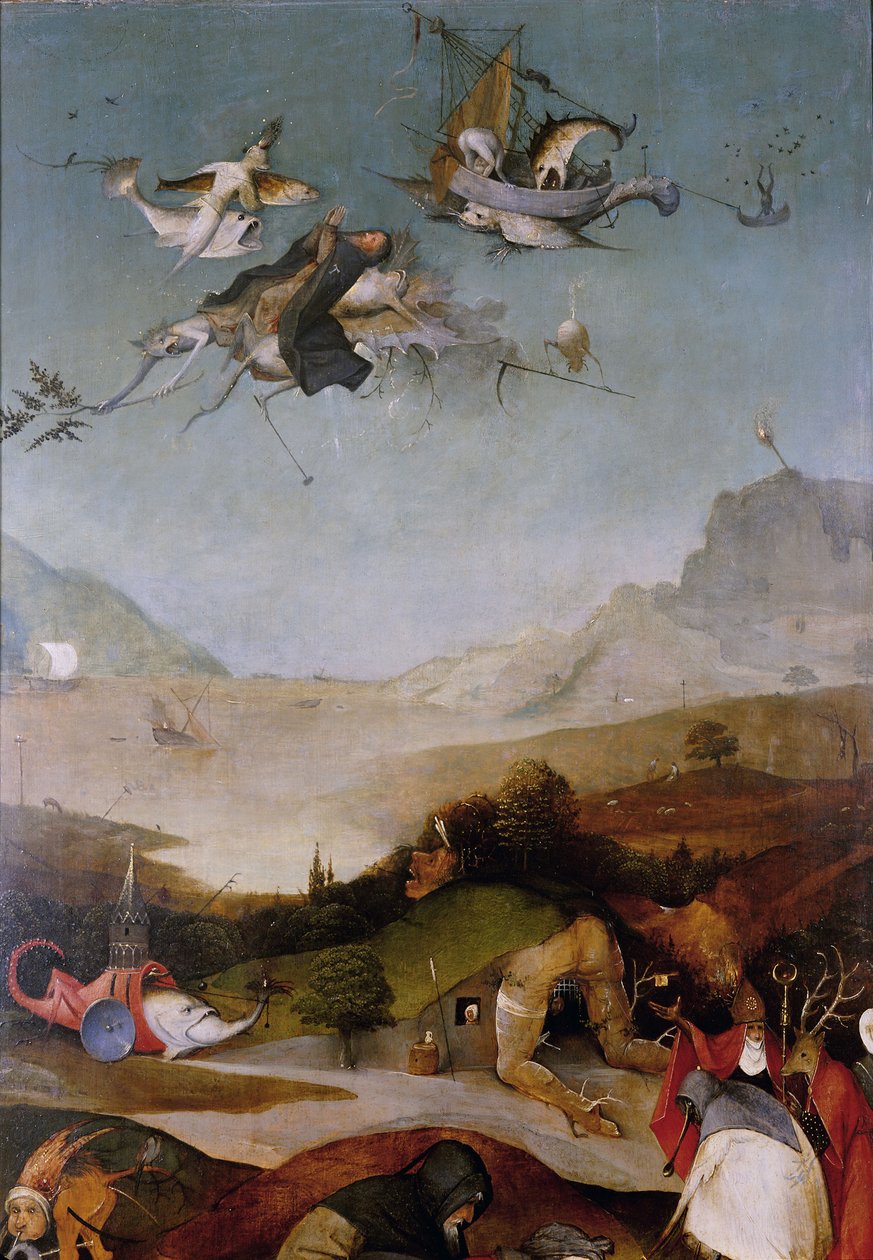 圣安东尼的诱惑三联画的左翼细节，1495年至1515年之间 作者 Hieronymus Bosch