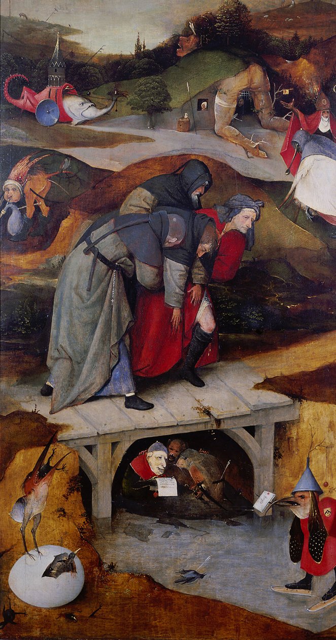 圣安东尼的诱惑三联画的左翼细节，1495年至1515年之间 作者 Hieronymus Bosch