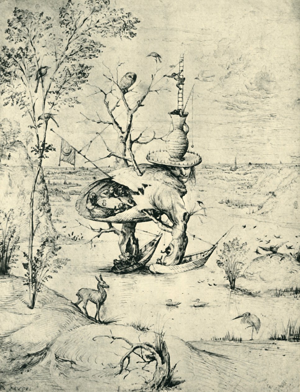《树人》（Treeman），c1505，1943年。 作者 Hieronymus Bosch