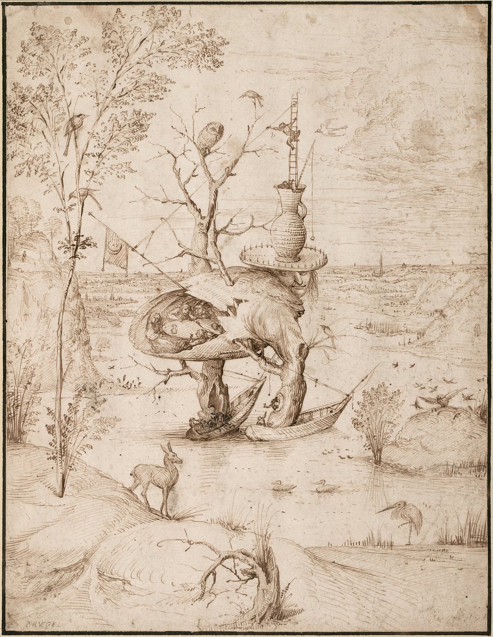 树人》，约 1505 年（纸上棕色墨水） 作者 Hieronymus Bosch