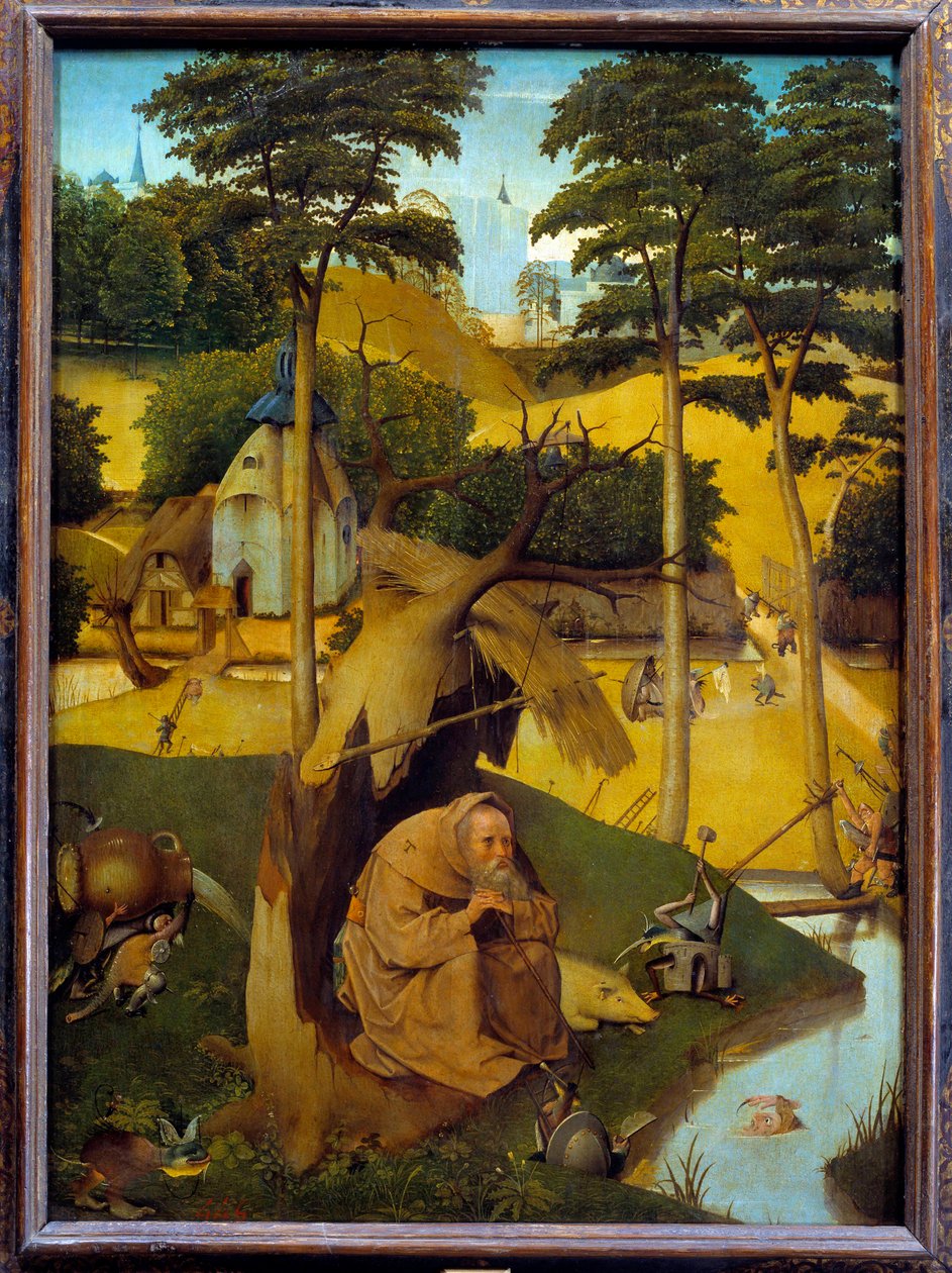 The temptation of Saint Anthony The hermit Saint Anthony the Great (251-356) (or Saint Anthony the Hermit or Saint Anthony the Abbe) is subjected to the temptations of the Devil in the desert. Painting by Hieronymus Van Aeken (Aken) dit Jerome Bosch (1450- 作者 Hieronymus Bosch