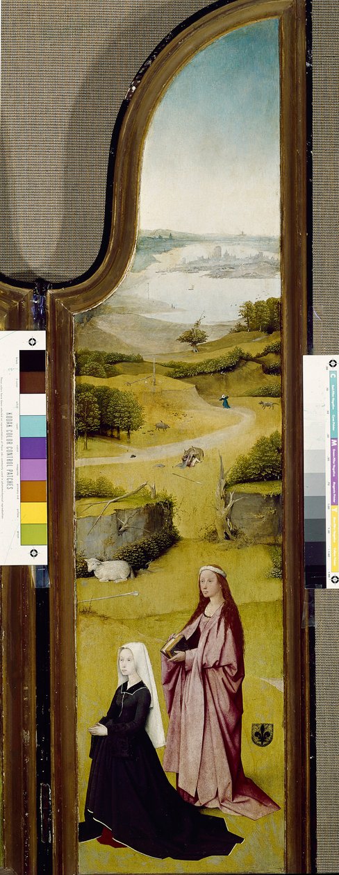 主显节三联画，有罗马的圣艾格尼丝和捐赠者（面板油画 作者 Hieronymus Bosch