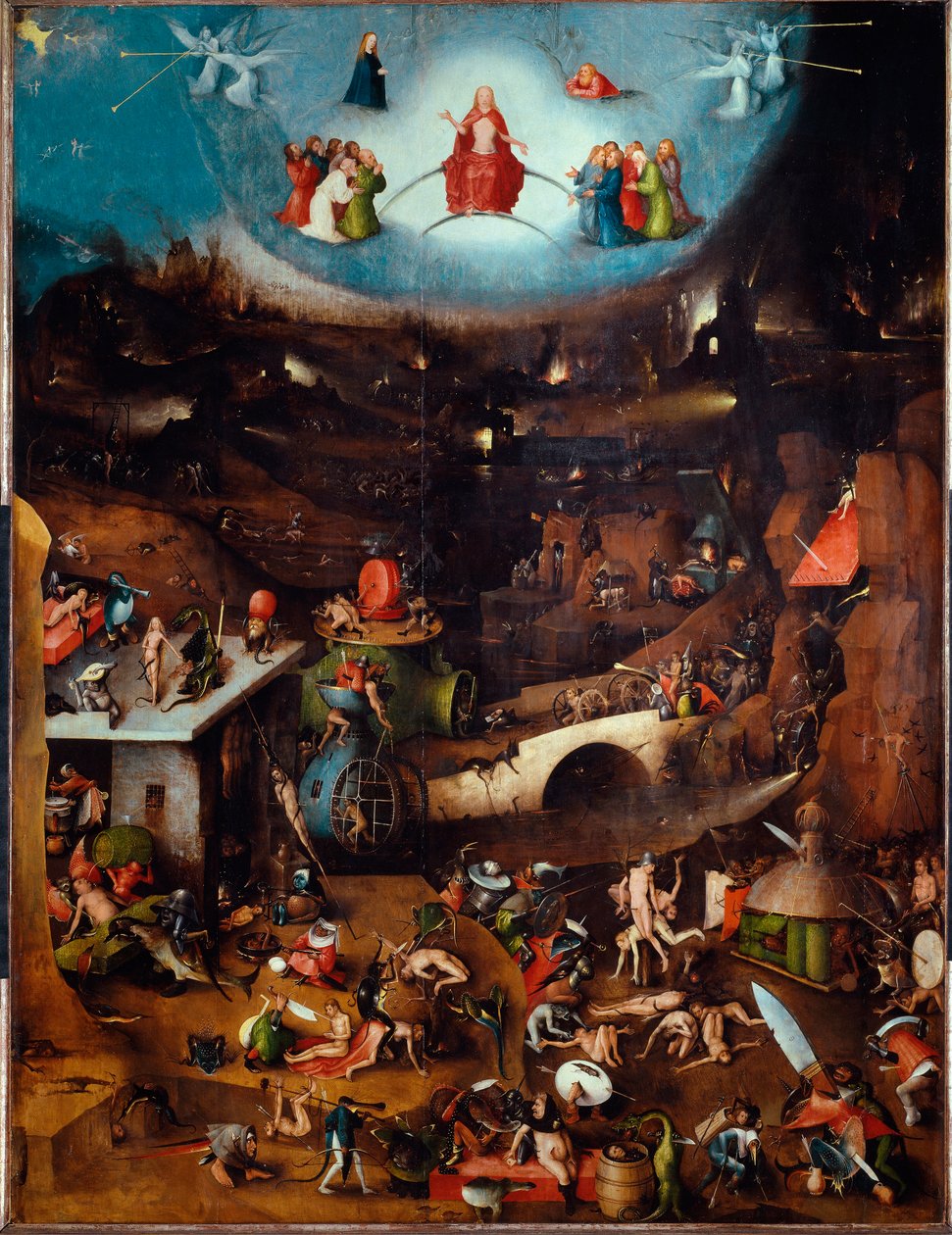 最后审判的胰蛋白酶，中央面板，c.1504（木头画） 作者 Hieronymus Bosch