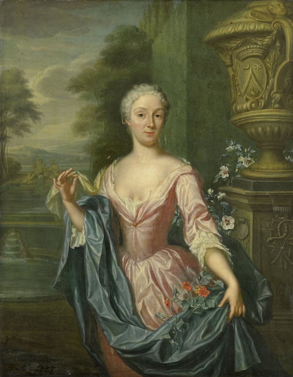 Claudine van Royen（生于 1712 年）的肖像，Pieter Teding van Berkhout 的妻子 作者 希耶洛缪努斯·范·德·迈吉