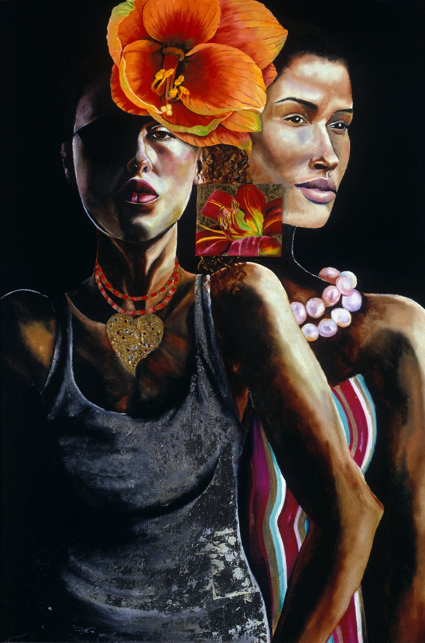 在俱乐部，2003年（船上有金属叶子的油） 作者 希拉里·邓恩