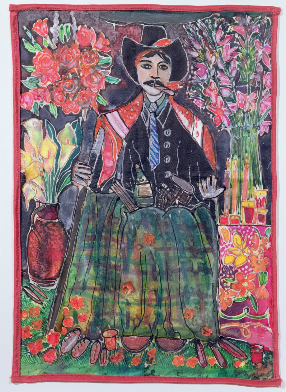 Maximon，2005（丝绸染料） 作者 希拉里·西蒙（Hilary Simon）