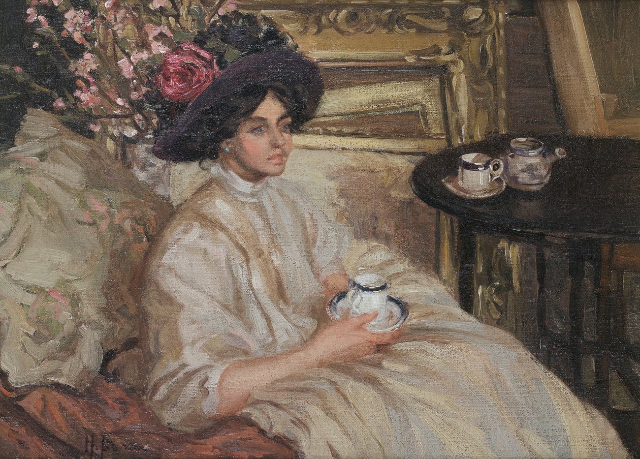 下午茶，1917年。 作者 希尔达·费伦