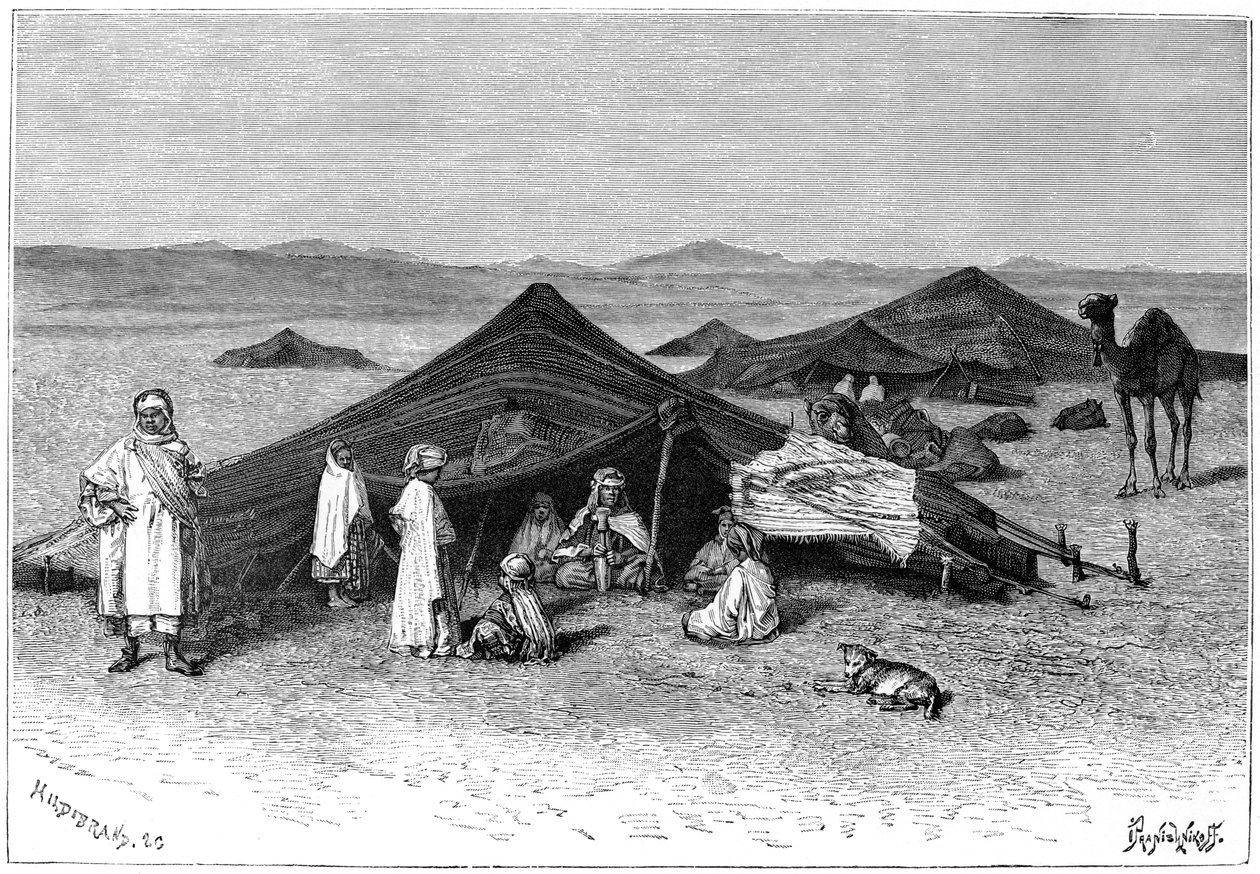 游牧营地，撒哈拉沙漠，大约1890年 作者 希尔迪布兰德
