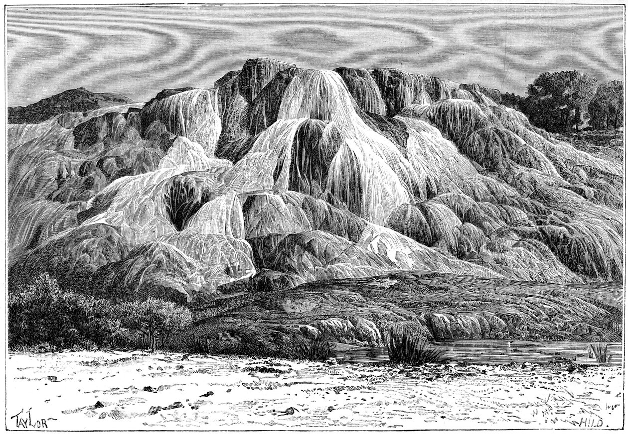 阿尔及利亚哈马姆·梅斯库丁的石化小瀑布，建于1890年。 作者 希尔迪布兰德
