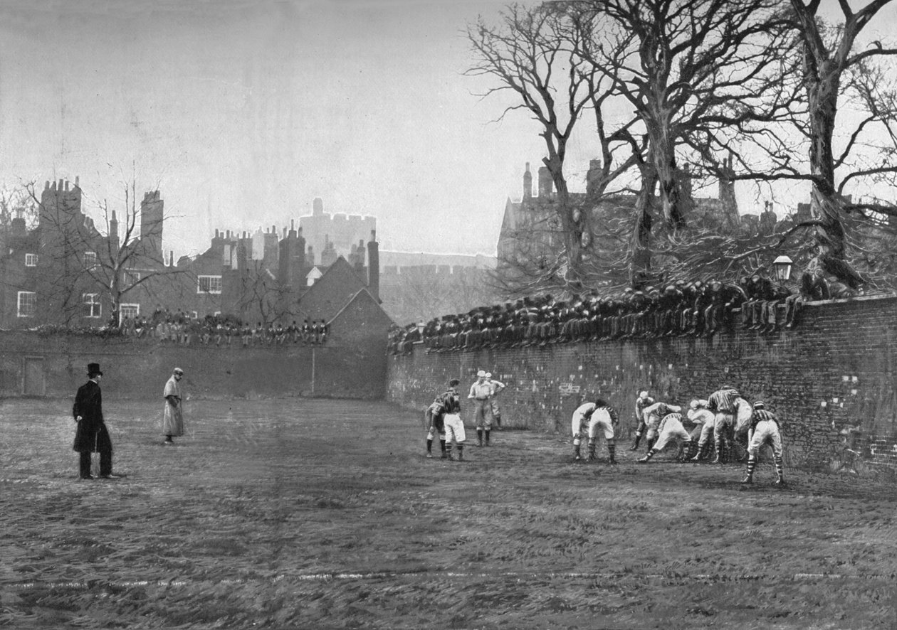 伊顿（Eton）的墙游戏：圣安德鲁斯（St. Andrews）日-Oppidan v。Colleges，c1900，1903年 作者 丘陵和桑德斯