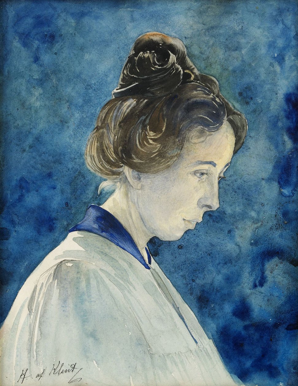 自画像》，约1890年。 作者 希尔玛·克林特