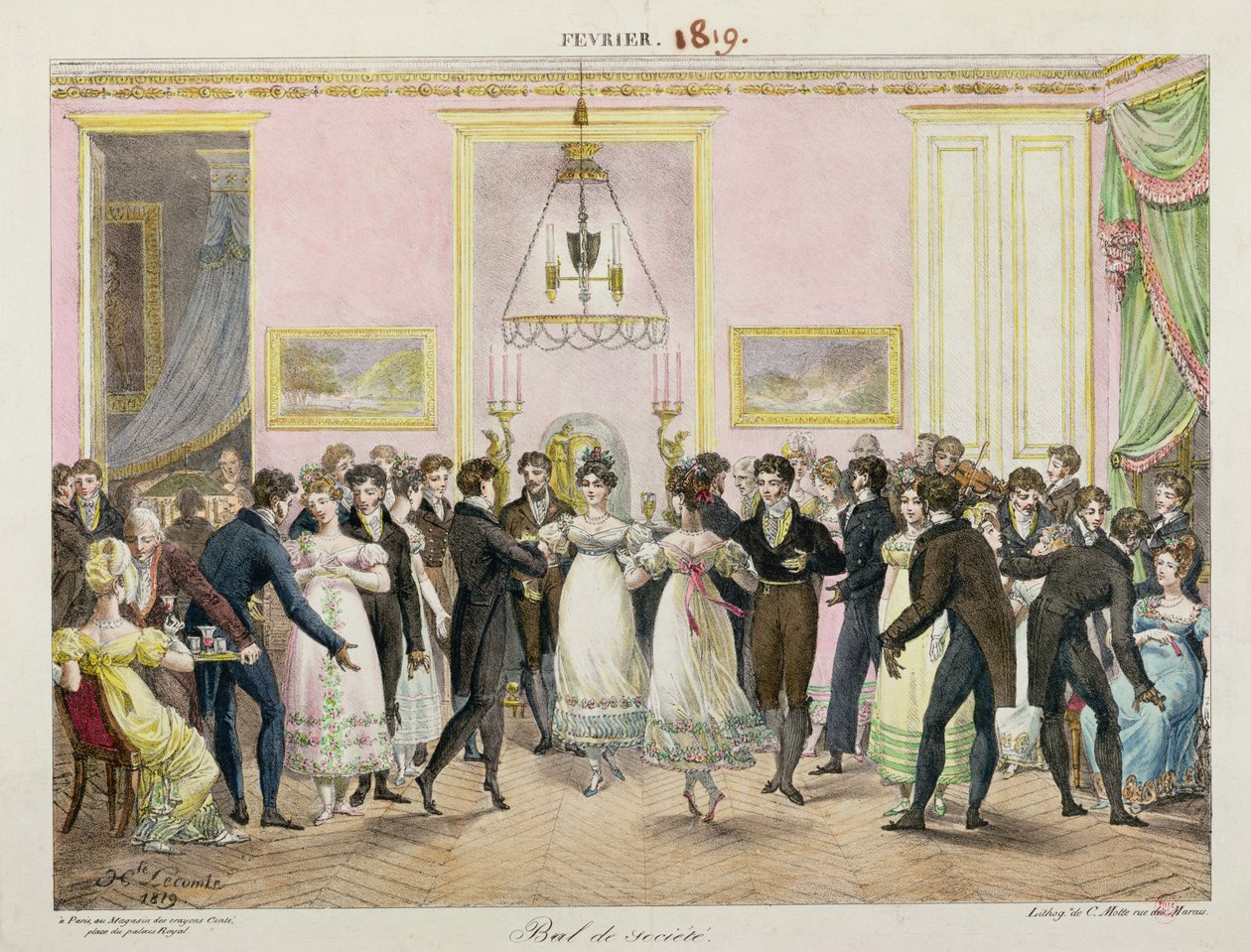 一个社会球，由Charles Etienne Pierre Motte（1785-1836）1819年刻 作者 Hippolyte Lecomte