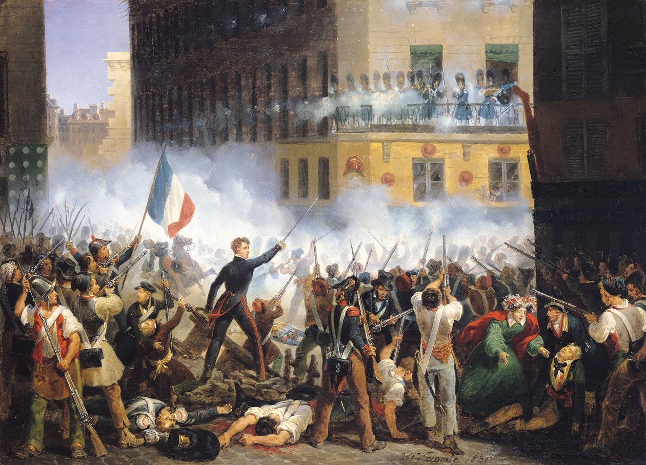 1831年7月28日，1831年在罗汉街战役 作者 Hippolyte Lecomte