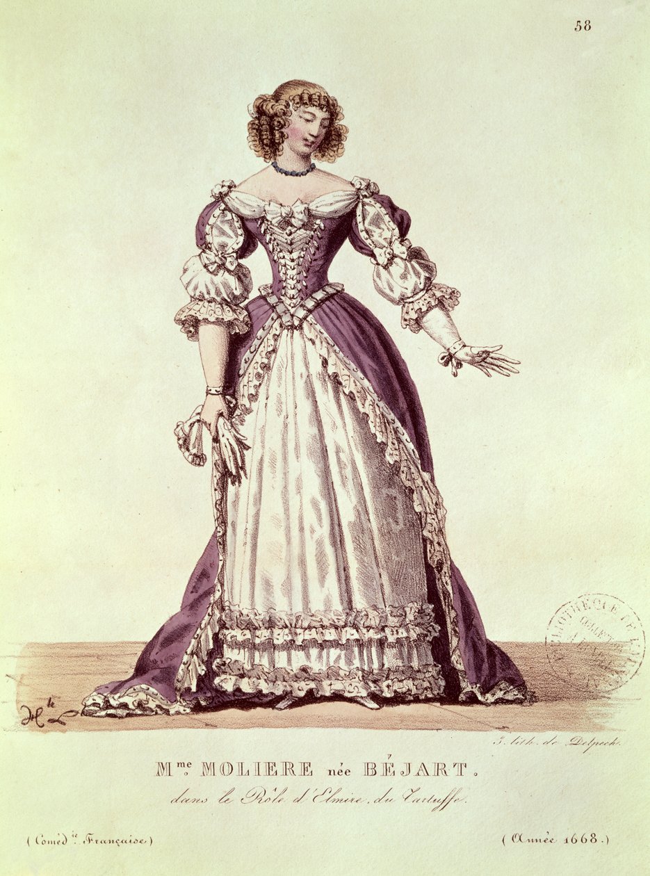 莫里哀夫人，即Aristde Bejart（1642-1700），由莫里哀（1622-73）担任“Le Tartuffe”中Elmire的角色 作者 Hippolyte Lecomte