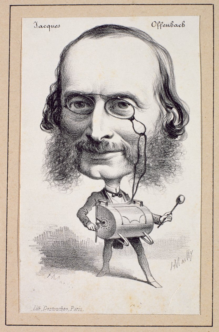 Jacques Offenbach（1819-80）的肖像，由Paul Emile Destouches（1794-1874）雕刻 作者 希波利特·梅利