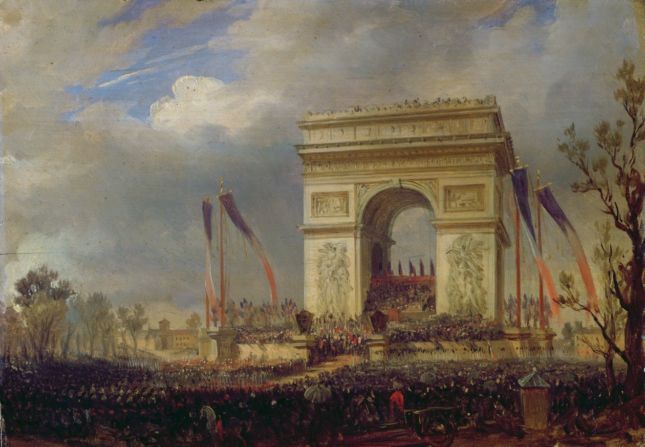 1848年4月20日，在巴黎的Arc de Triomphe，Place de l&39;Etoile举行的兄弟会盛宴 作者 希波利特·维克多·瓦伦丁·塞布隆