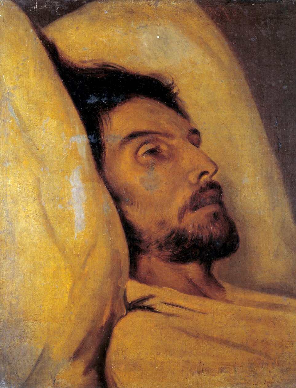 记者Armand Carel(1800-1836)临终前的画像 归属于Paul Delaroche(1797-1856) 19世纪的太阳。0,46x0,48米 巴黎，卡纳瓦莱博物馆 作者 希波吕特·德拉罗什（Hippolyte Delaroche）