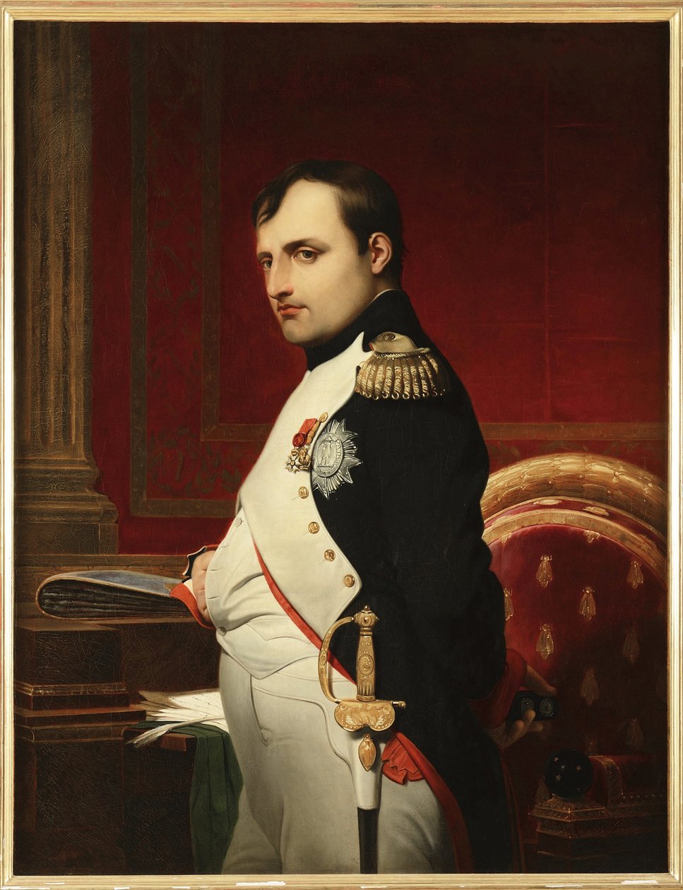 1807年拿破仑一世在他的书房里，由德拉罗什，保罗-伊波利特（1797-1856）创作。布面油画 作者 保罗·德拉罗什