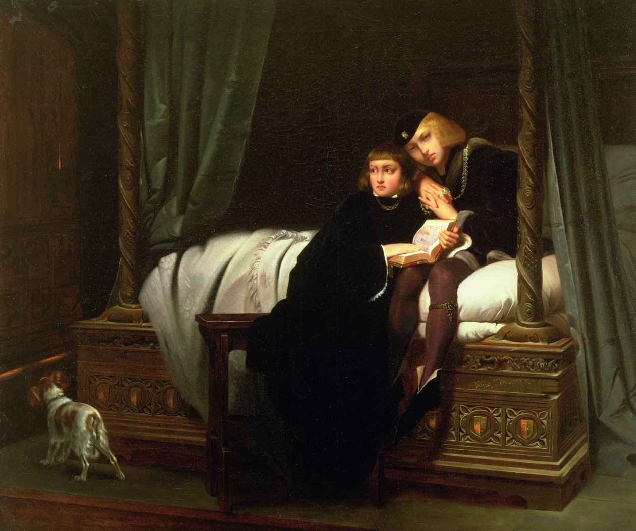 爱德华五世和约克公爵在塔中，1830年 作者 希波吕特·德拉罗什（Hippolyte Delaroche）