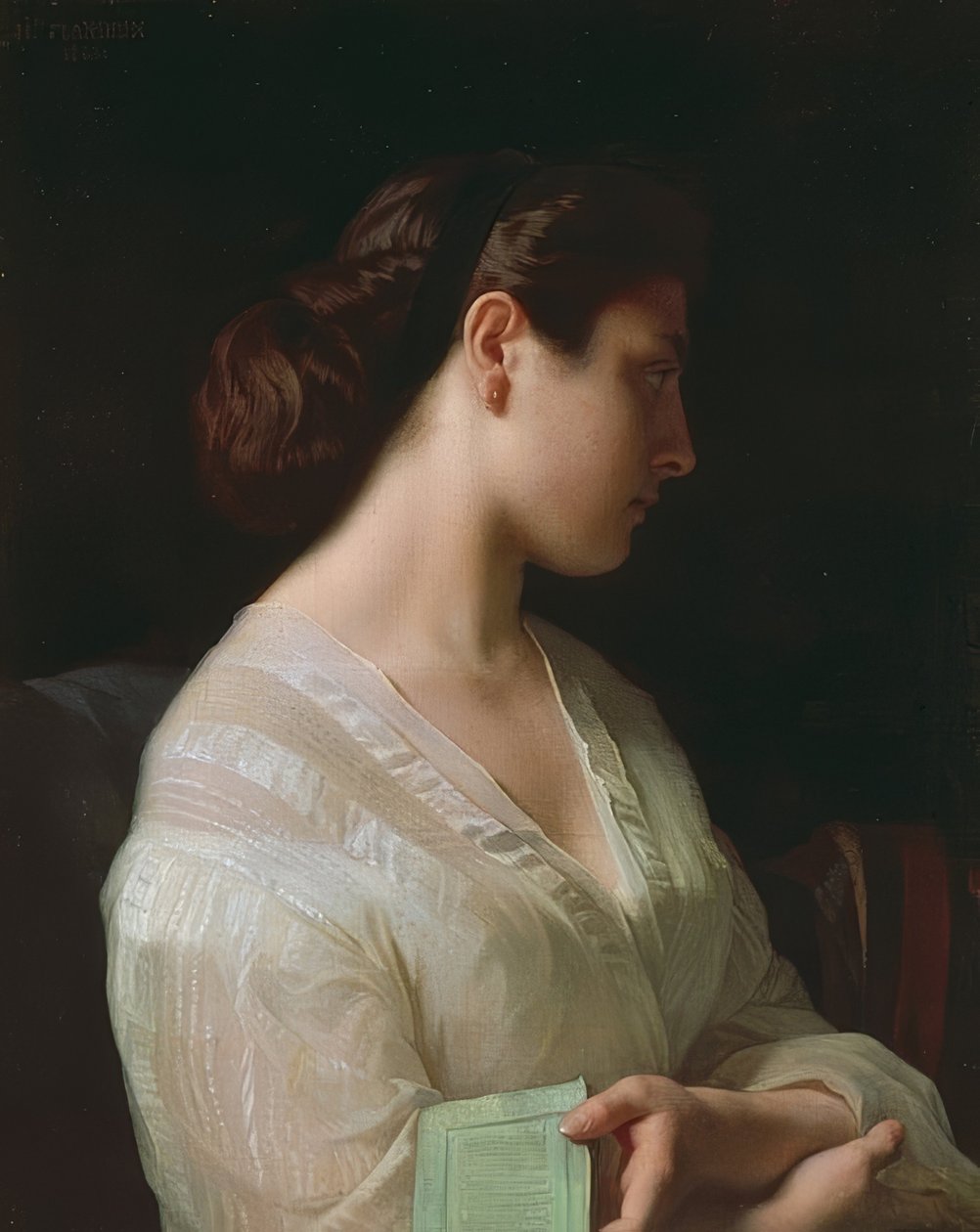 Mädchenportrait（年轻女孩的研究说年轻的希腊人）。 1863年 作者 伊波利特·弗兰德林