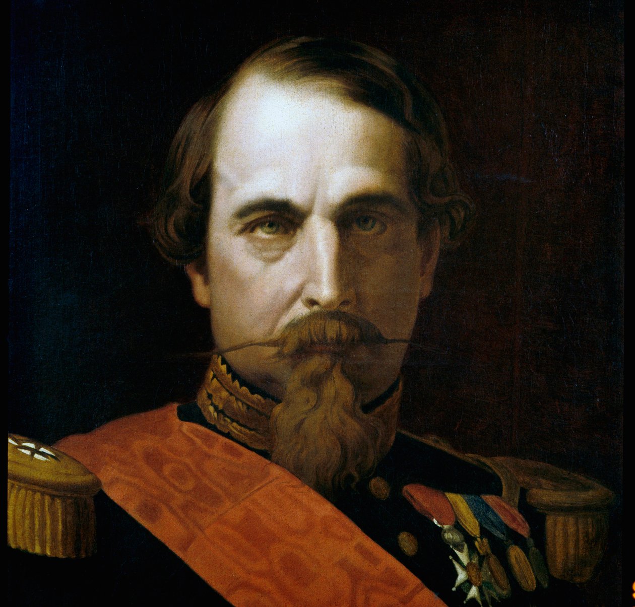拿破仑三世 (1808-1873) 皇帝肖像细节。 Hippolyte Flandrin (1809-1864) 的绘画 1863 年罗马拿破仑博物馆 作者 伊波利特·弗兰德林