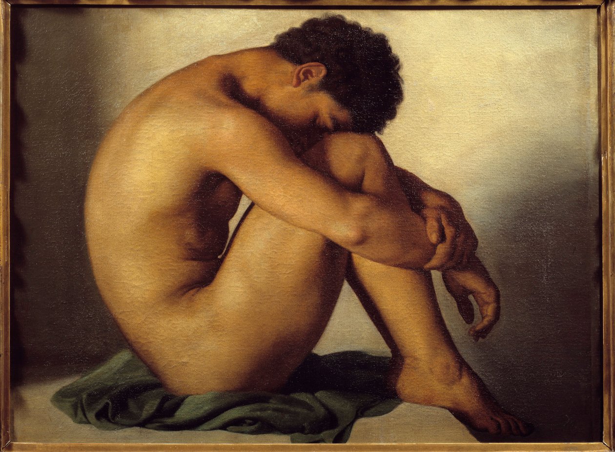 Hypolithe Flandrin (1809-1864) 对年轻人裸体绘画的研究 作者 伊波利特·弗兰德林