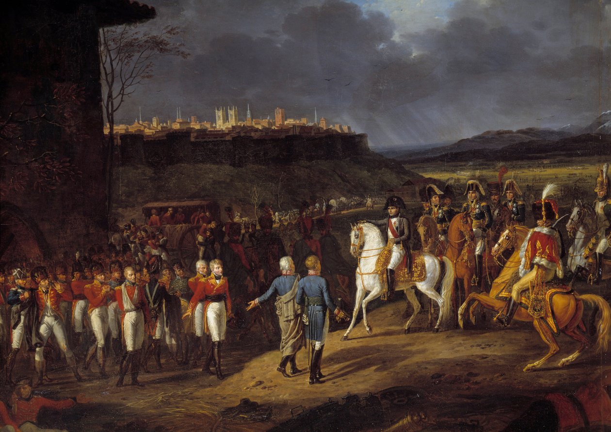 Campaign of Spain: “” Emperor Napoleon I was introduced in Astorga, Spain, English prisoners and ordered them to be treated with special care, January 1809” Detail. Painting by Hippolyte Lecomte (1781-1857) 1810 Sun. 1,13x1,52 m 作者 Hippolyte Lecomte